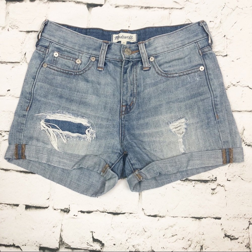 Madewell Distressed light blue Jean Shorts Size 24